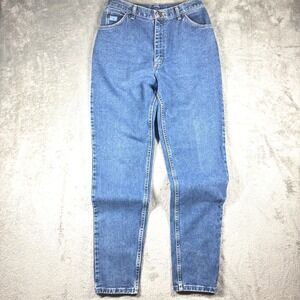 VTG Wrangler Denim High Rise Mom Jeans Womens 12x34 90s Blue Cowgirl Western